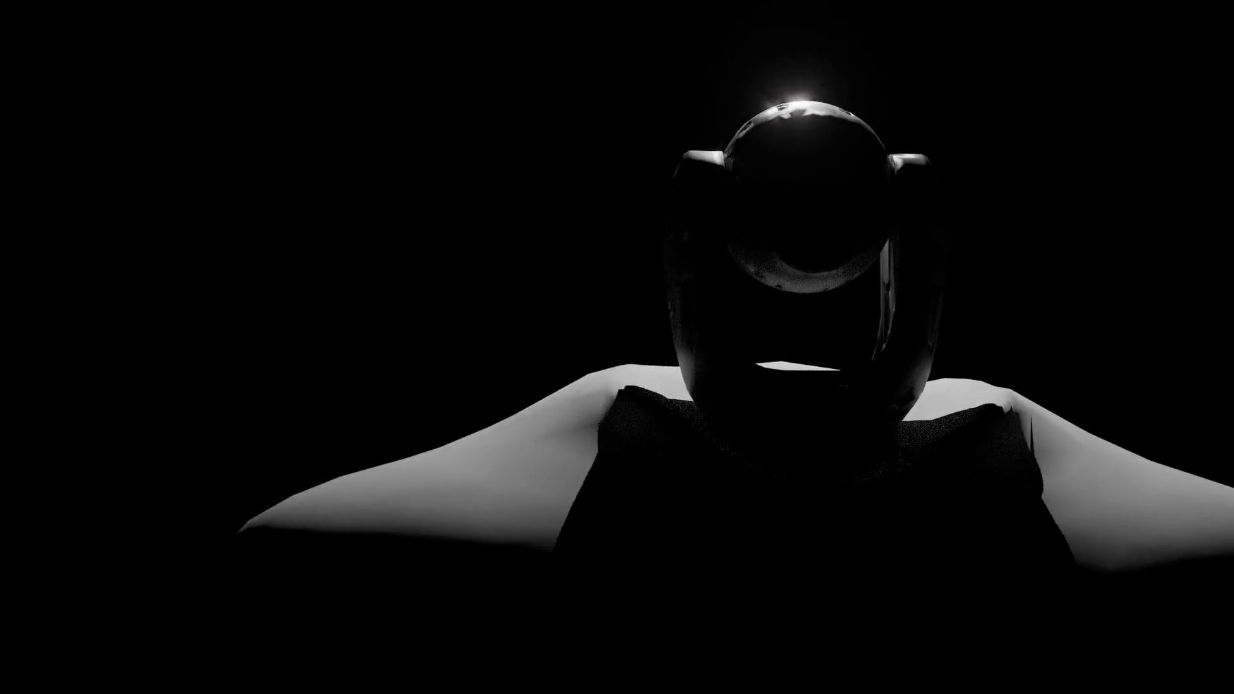 Causal Decoding splash render: a helmeted figure in a dark room